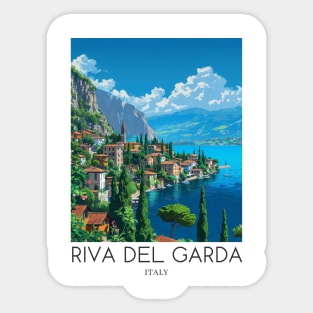 A Pop Art Travel Print of Riva del Garda - Italy Sticker